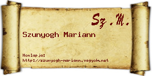 Szunyogh Mariann névjegykártya